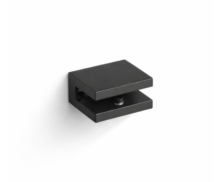 CLASSIC - Supporto/morsetto per mensole in vetro 07.80160/50/40/30 - 2 pezzi / nero opaco