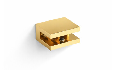 CLASSIC - Supporto/morsetto per mensole in vetro 07.80160/50/40/30 - 2 pezzi / dorato lucido