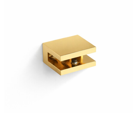 CLASSIC - Supporto/morsetto per mensole in vetro 07.80160/50/40/30 - 2 pezzi / dorato lucido