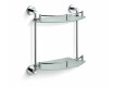 CLASSIC - Mensola semicircolare doppia / cromo, vetro opaco