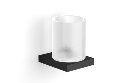 KOBE - Supporto con tazza / nero opaco, vetro opaco