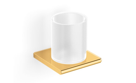MILANO - Supporto con tazza / dorato lucido, vetro opaco