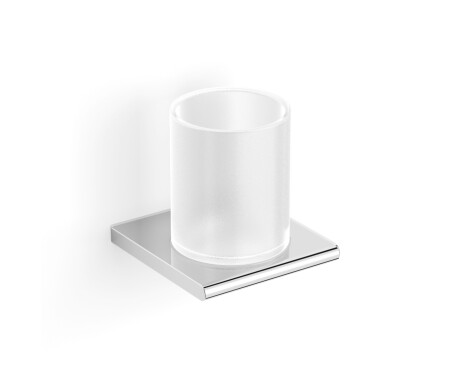 MILANO - Supporto con tazza / cromo, vetro opaco