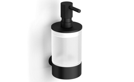 MEGAN - Dosatore per sapone liquido / nero opaco, vetro opaco