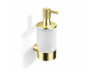 MEGAN - Dosatore per sapone liquido / oro champagne spazzolato, vetro opaco
