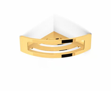 Cestino - ripiano angolare 16x16x8 / dorato lucido