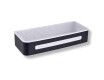 Cestino 29x12x5,5 / nero opaco / inserto in plastica bianco