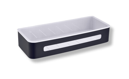 Cestino 29x12x5,5 / nero opaco / inserto in plastica bianco