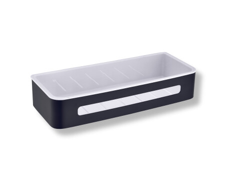 Cestino 29x12x5,5 / nero opaco / inserto in plastica bianco