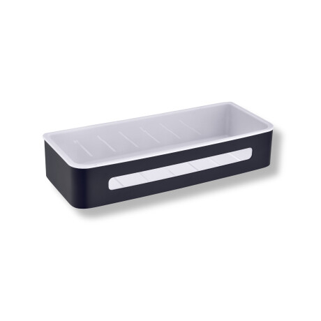 Cestino 29x12x5,5 / nero opaco / inserto in plastica bianco #1