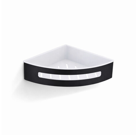 Cestino angolare 20,5x20,5x5,5 / nero opaco / inserto in plastica bianco #1