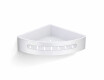 Cestino angolare 20,5x20,5x5,5 / acciaio lucido / inserto in plastica bianca