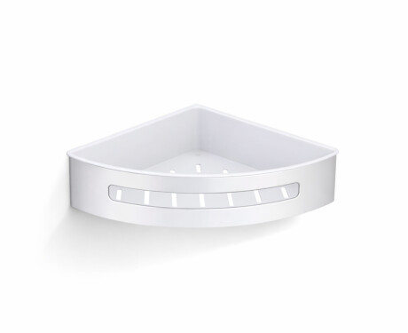 Cestino angolare 20,5x20,5x5,5 / acciaio lucido / inserto in plastica bianca
