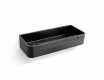 Cestino 29x12x5,5 con cordoncino / nero opaco / inserto in plastica nero