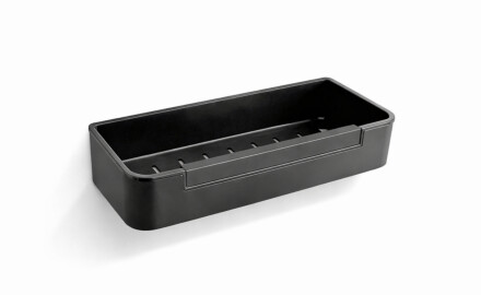 Cestino 29x12x5,5 con cordoncino / nero opaco / inserto in plastica nero