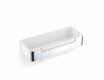 Cestino 29x12x5,5 con cordoncino / acciaio lucido / inserto in plastica bianca
