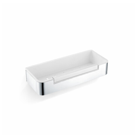 Cestino 29x12x5,5 con cordoncino / acciaio lucido / inserto in plastica bianca #1