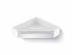 Cestino angolare 22x22x5,5 con cordoncino / acciaio lucido / inserto in plastica bianca