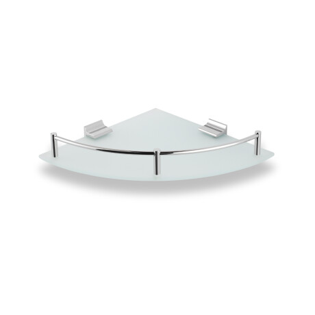 Mensola angolare 23x23 / vetro opaco / cromo #1
