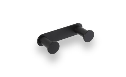 Listello largo - 2 ganci per asciugamani / nero opaco