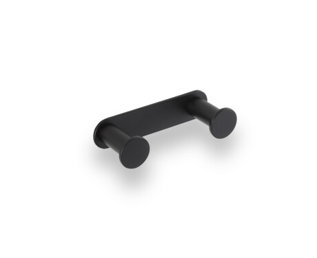 Listello largo - 2 ganci per asciugamani / nero opaco