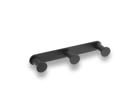 Barra larga - 3 ganci per asciugamani / nero opaco