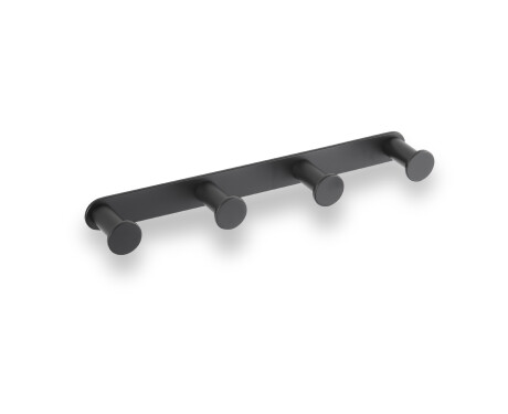 Barra larga - 4 ganci per asciugamani / nero opaco
