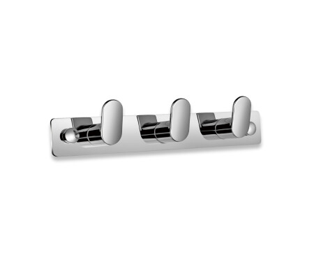 Barra - 3 ganci per asciugamani (a forma di fagiolo) / cromata