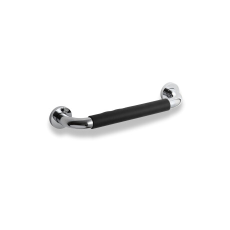 Maniglia da bagno Ø25 diritta 30 / rivestimento antiscivolo nero / cromata #1