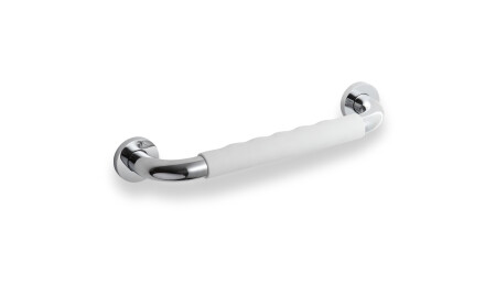 Maniglia da bagno Ø25 diritta 30 / rivestimento antiscivolo bianco / cromata