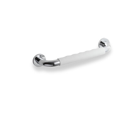Maniglia da bagno Ø25 diritta 30 / rivestimento antiscivolo bianco / cromata