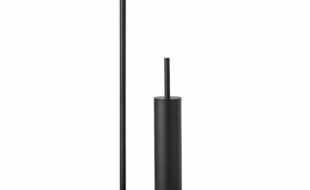 Portarotolo e portaspazzola da bagno / profilo e base circolari / nero opaco