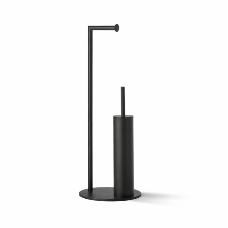 Portarotolo e portaspazzola da bagno / profilo e base circolari / nero opaco #1