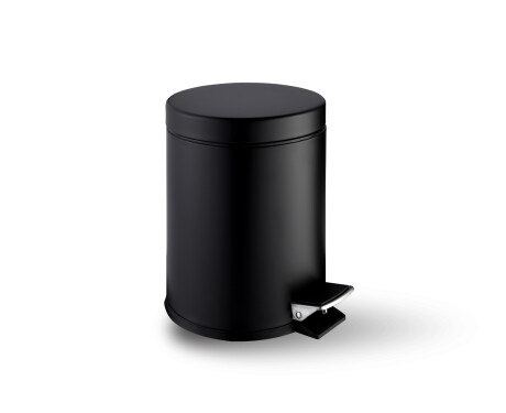 Cestino a pedale STANDARD rotondo da 3 L, chiusura ammortizzata / nero opaco
