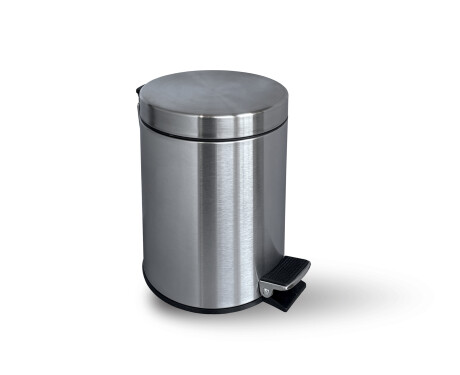 Cestino a pedale STANDARD rotondo da 3 L, chiusura ammortizzata / acciaio satinato