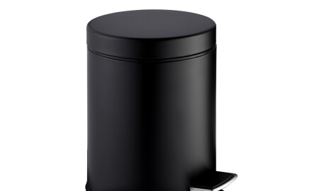 Cestino a pedale STANDARD rotondo da 5 L, chiusura ammortizzata / nero opaco