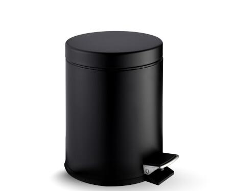 Cestino a pedale STANDARD rotondo da 5 L, chiusura ammortizzata / nero opaco