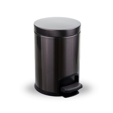 Cestino con pedale PREMIUM rotondo da 5 L, chiusura ammortizzata / grafite metallizzato #1