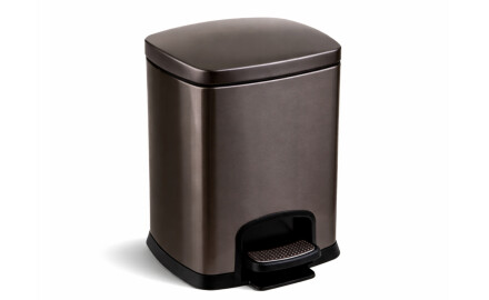 Cestino a pedale PREMIUM rettangolare da 5 L, chiusura ammortizzata / grafite metallizzato