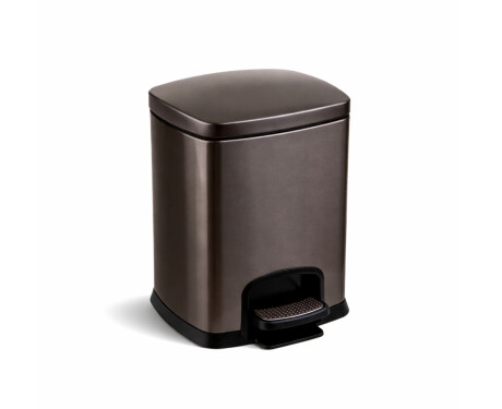 Cestino a pedale PREMIUM rettangolare da 5 L, chiusura ammortizzata / grafite metallizzato