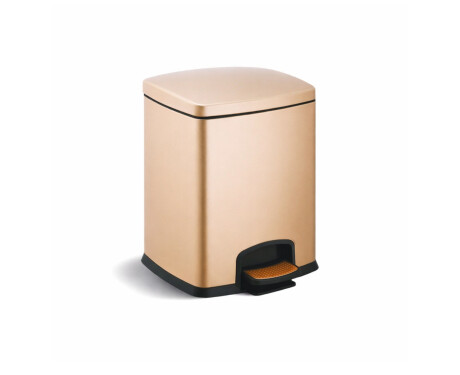 Cestino a pedale PREMIUM rettangolare da 5 L, chiusura ammortizzata / color champagne