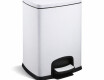 Cestino a pedale PREMIUM rettangolare da 20 L, chiusura ammortizzata / bianco