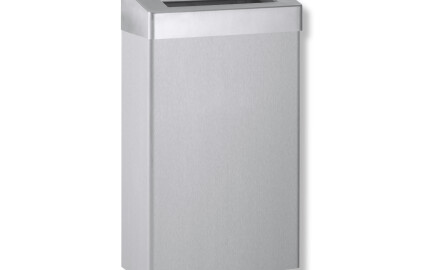 Cestino per rifiuti da 30 L con coperchio aperto, serie R10 / acciaio inossidabile spazzolato