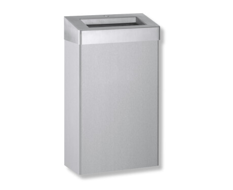 Cestino per rifiuti da 30 L con coperchio aperto, serie R10 / acciaio inossidabile spazzolato