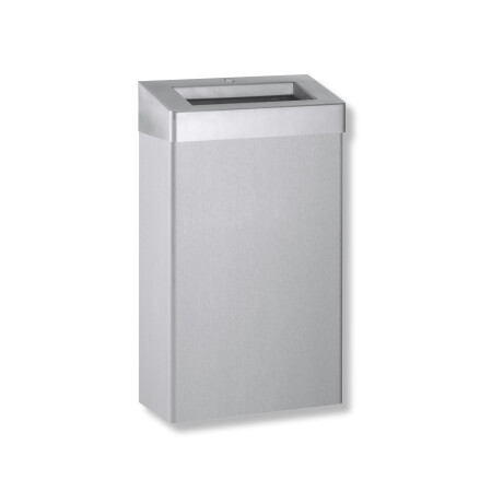 Cestino per rifiuti da 30 L con coperchio aperto, serie R10 / acciaio inossidabile spazzolato #1