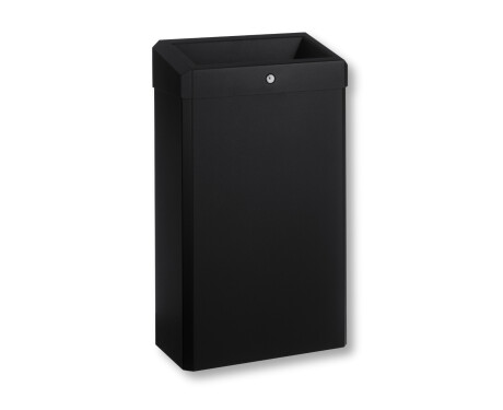 Cestino per rifiuti da 30 L con coperchio aperto, serie R1 / acciaio inossidabile nero opaco