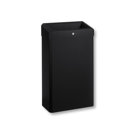 Cestino per rifiuti da 30 L con coperchio aperto, serie R1 / acciaio inossidabile nero opaco #1