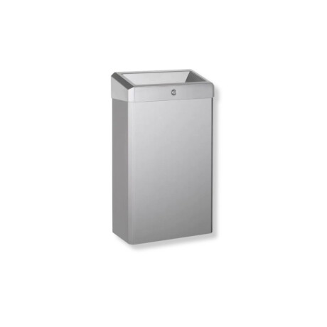 Cestino per rifiuti da 30 L con coperchio aperto, serie R1 / acciaio inossidabile spazzolato #1