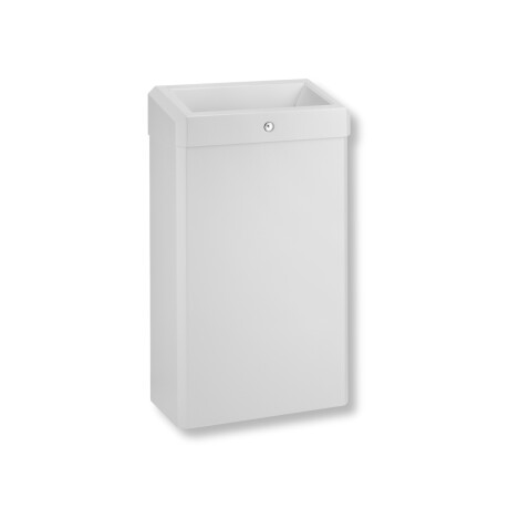 Cestino per rifiuti da 30 L con coperchio aperto, serie R1 / acciaio inossidabile bianco opaco #1