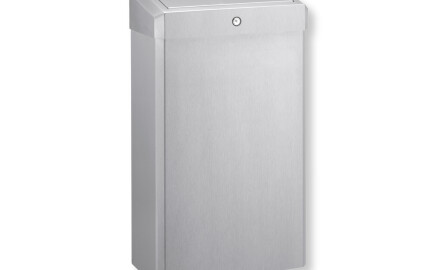 Cestino per rifiuti da 30 L con coperchio ribaltabile, serie R1 / acciaio inossidabile spazzolato
